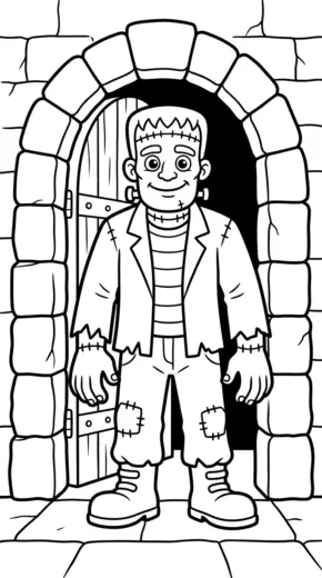 tải hình tô màu Frankenstein pdf