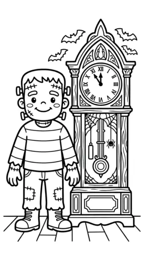 hình tô màu Frankenstein cho bé 3 tuổi chất lượng cao