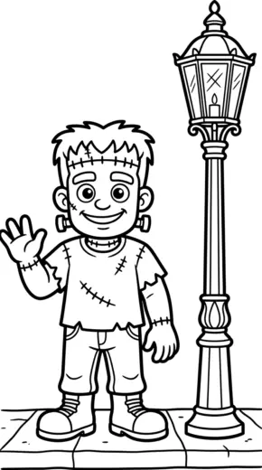 mẫu tranh tô màu Frankenstein cho bé