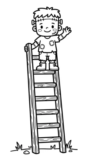 tải hình tô màu Frankenstein cho bé 5 tuổi