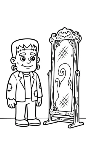 in hình Frankenstein cho bé tập tô