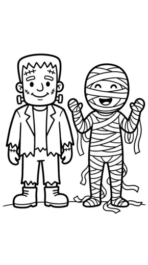 mẫu hình tô màu Frankenstein cho bé