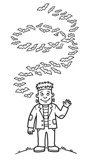 in hình Frankenstein cho bé tập tô