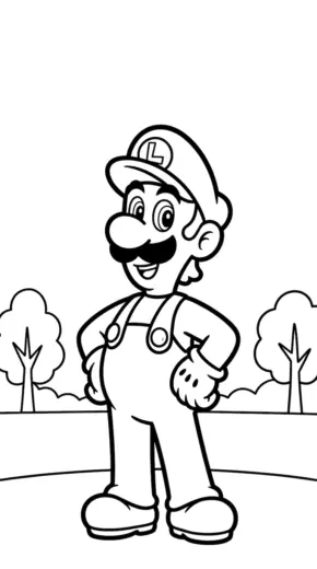 hình tô màu Luigi cho bé