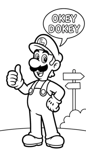 in hình tô màu Luigi