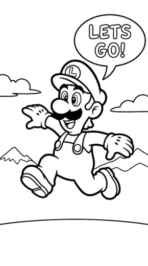 tải tranh tô màu Luigi cho bé 7 tuổi