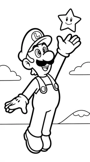hình tô màu Luigi cho bé 8 tuổi