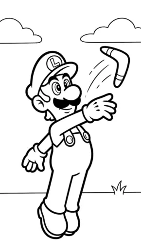 in hình tô màu Luigi cho bé 3 tuổi