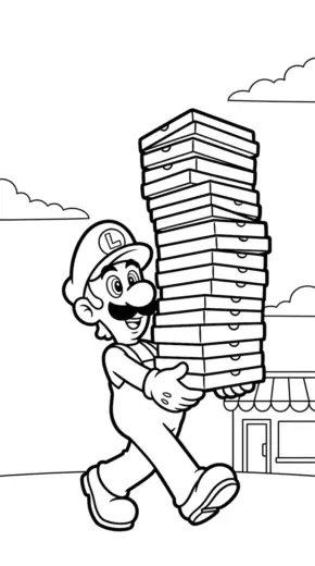 file hình tô màu Luigi cho bé in