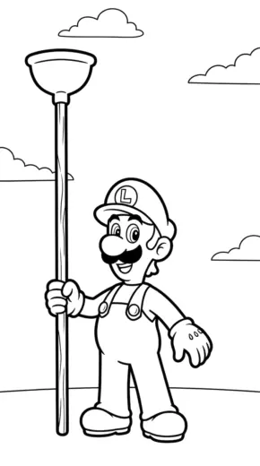 hình tô màu Luigi cho bé mới nhất