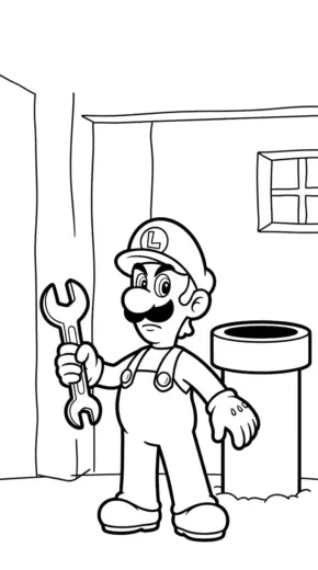 in hình tô màu Luigi cho bé 8 tuổi