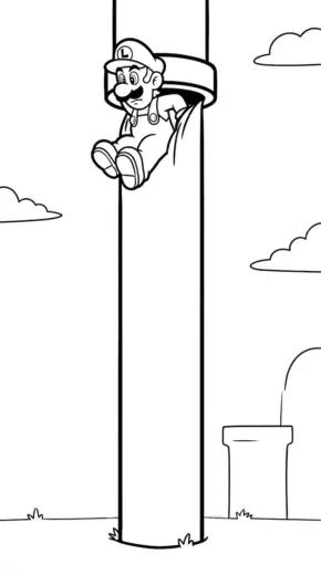 hình tô màu Luigi rõ nét