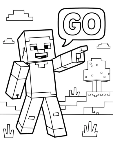 in hình tô màu Steve cho bé