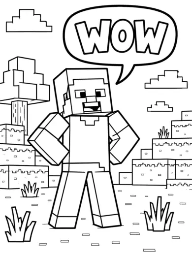 hình tô màu Steve cho bé 3 tuổi