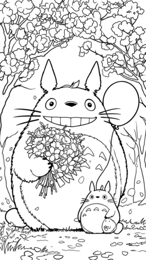 hình tô màu tranh tô màu Totoro 10 cho trẻ em