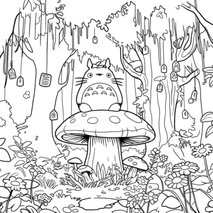 hình tô màu tranh tô màu Totoro 11 cho bé 4 tuổi chất lượng cao