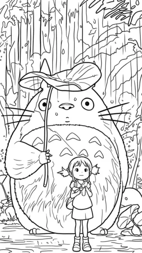 tranh tô màu tranh tô màu Totoro 13 cho bé 7 tuổi