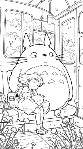 hình tô màu tranh tô màu Totoro 15 cho bé 3 tuổi chất lượng cao