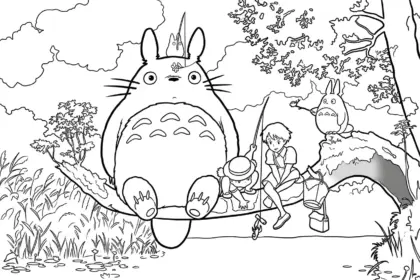 tranh tô màu tranh tô màu Totoro 18 cho bé