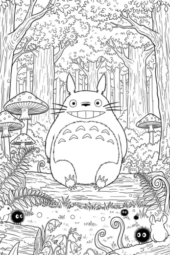 in hình tô màu tranh tô màu Totoro 19 cho bé 5 tuổi