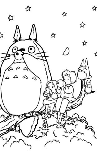 tranh tô màu tranh tô màu Totoro 20 cho bé 7 tuổi