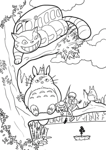 tải hình tô màu tranh tô màu Totoro 22 chất lượng cao