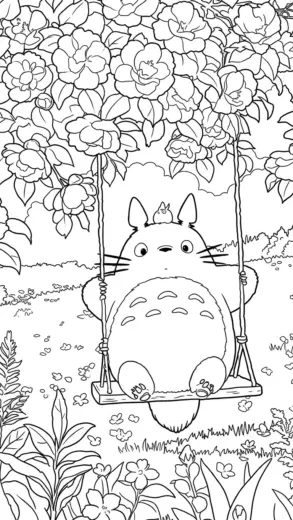 in hình tô màu tranh tô màu Totoro 26 cho bé 7 tuổi