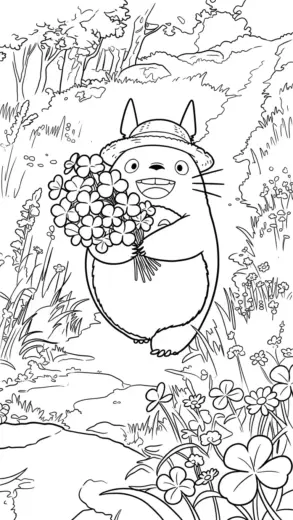 tải tranh tô màu tranh tô màu Totoro 28 cho bé 4 tuổi