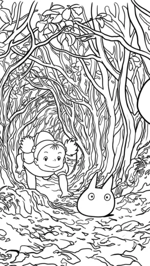 tranh tô màu tranh tô màu Totoro 30 cho bé 8 tuổi chất lượng cao