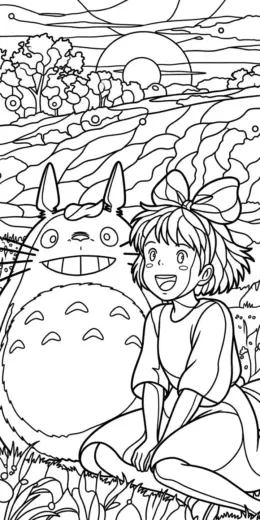 tải file hình tô màu tranh tô màu Totoro 33
