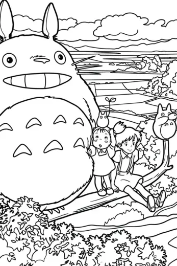 tranh tô màu tranh tô màu Totoro 35 cho bé 3 tuổi chất lượng cao
