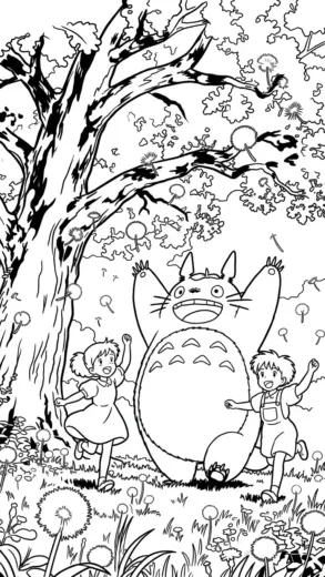 in hình tô màu tranh tô màu Totoro 36 cho bé 3 tuổi