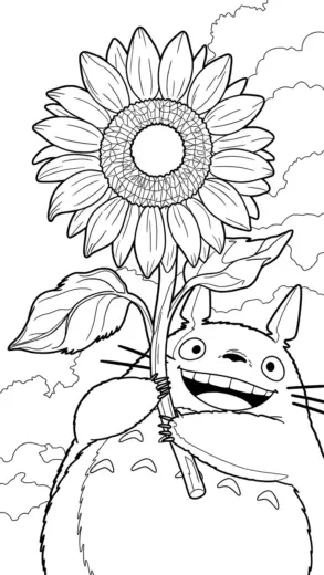 tải hình tô màu tranh tô màu Totoro 5