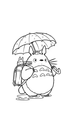 hình tô màu tranh tô màu Totoro 6 cho bé đơn giản