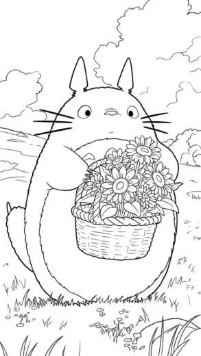 tranh tô màu tranh tô màu Totoro 8 cho bé 8 tuổi chất lượng cao