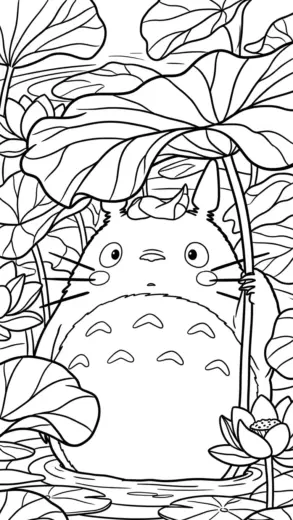 mẫu in tranh tô màu tranh tô màu Totoro 9 cho bé
