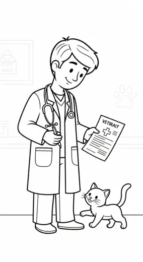 tải hình tô màu bác sĩ thú y chất lượng cao
