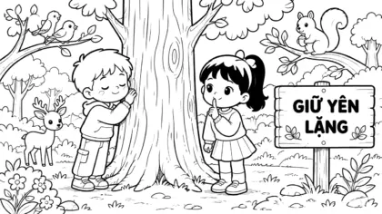 hình tô màu bảo vệ rừng cho bé 7 tuổi chất lượng cao