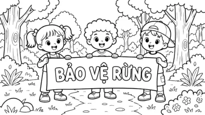 tải tranh tô màu bảo vệ rừng cho bé