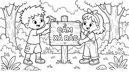 tranh tô màu bảo vệ rừng rõ nét