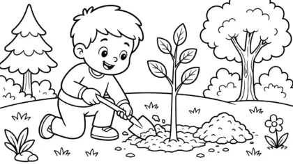 tải tranh tô màu bảo vệ rừng cho bé 5 tuổi