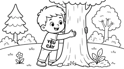 in tranh tô màu bảo vệ rừng cho bé