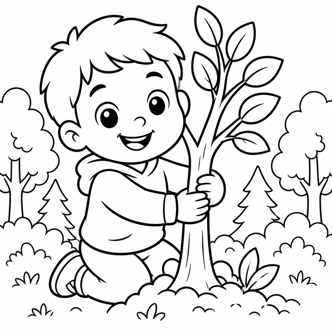 Tranh tô màu Bảo vệ rừng