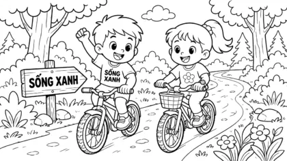 in hình tô màu bảo vệ rừng khổ A4