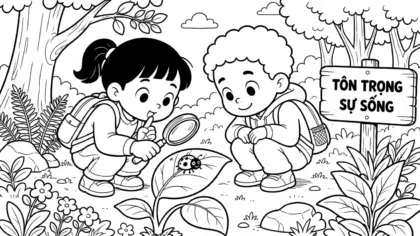 hình tô màu bảo vệ rừng cho trẻ em