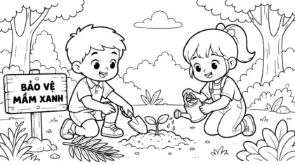 hình tô màu bảo vệ rừng cho bé tải chất lượng cao
