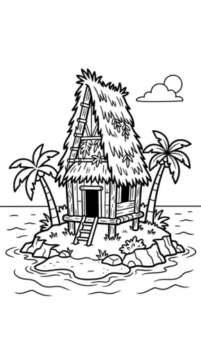 tải tranh tô màu hòn đảo cho bé