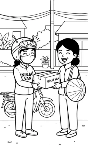 tranh tô màu người vận chuyển cho bé 7-8 tuổi