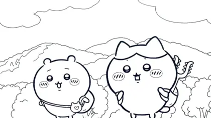 in hình tô màu Coloriage Chiikawaaa cho bé 3 tuổi