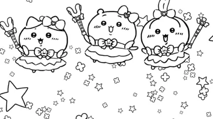 in tranh tô màu Coloriage Chiikawaaa chất lượng cao
